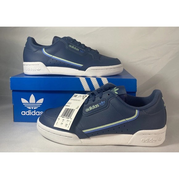 ADIDAS Continental 80 Woman Size 5.5 Blue Sneakers Fashion Casual Athletic NEW - Picture 1 of 8